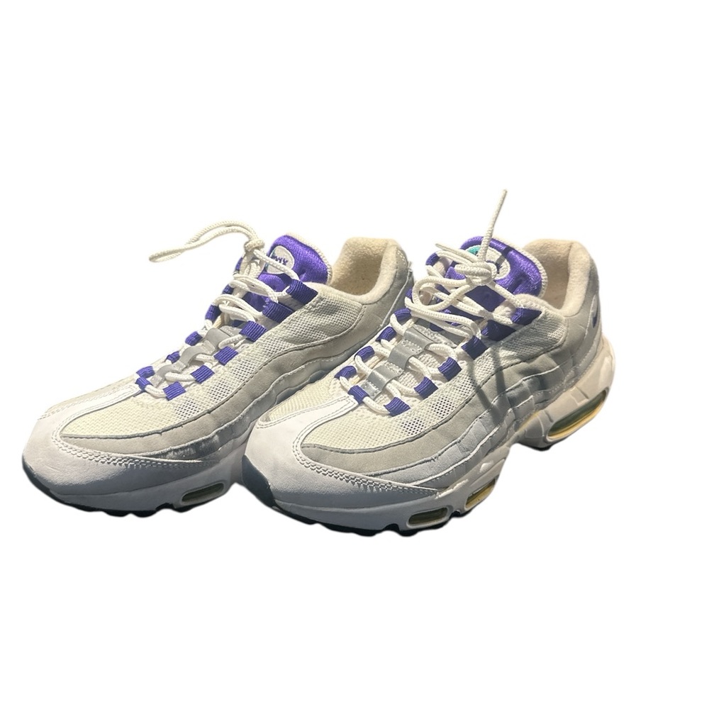 Nike Air Max 95 Classic White Gray Purple Shoes Size 8.5 sneakers elegant